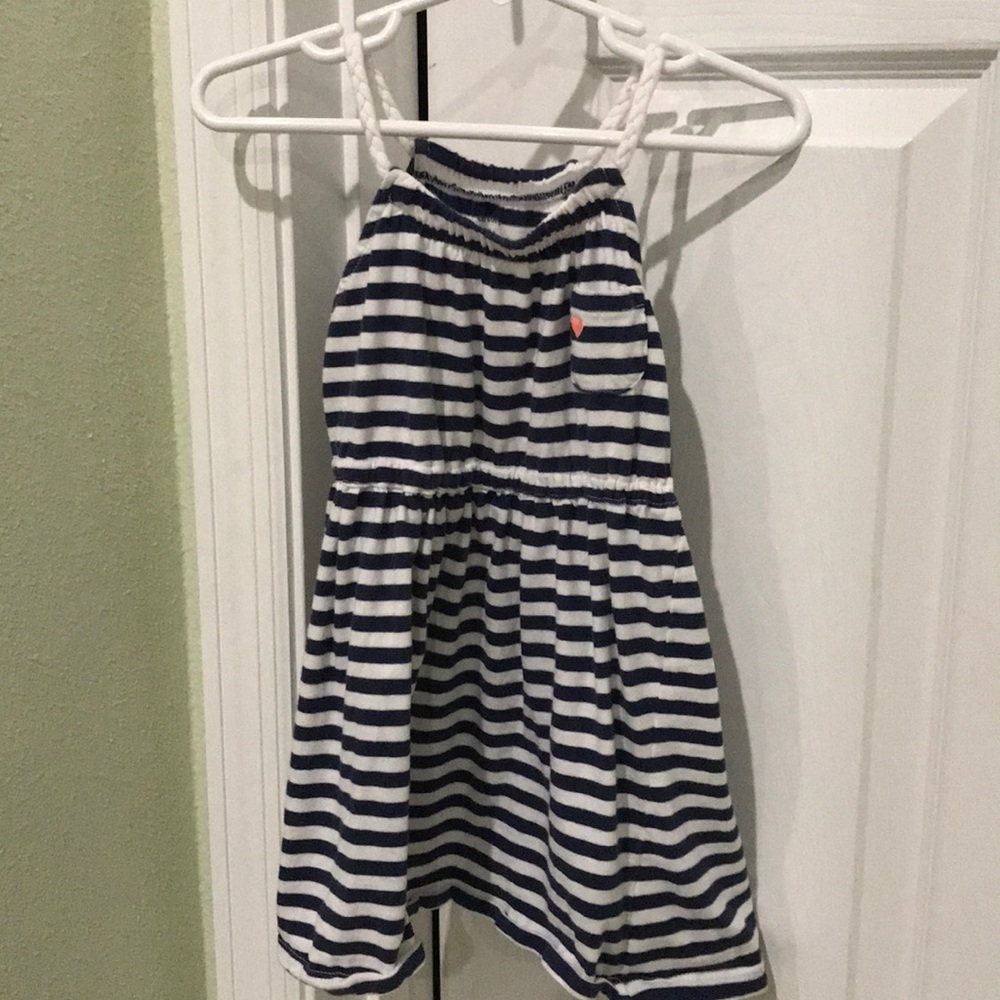 Navy and white stripes dress